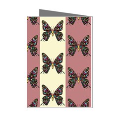 Butterflies Pink Old Ancient Texture Decorative Mini Greeting Cards (pkg Of 8) by 99art