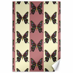 Butterflies Pink Old Ancient Texture Decorative Canvas 12  X 18  by 99art