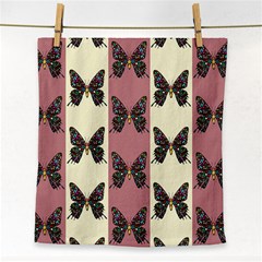 Butterflies Pink Old Ancient Texture Decorative Face Towel by 99art