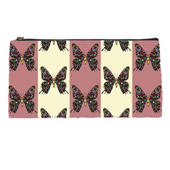 Butterflies Pink Old Ancient Texture Decorative Pencil Case by 99art