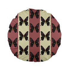 Butterflies Pink Old Ancient Texture Decorative Standard 15  Premium Flano Round Cushions by 99art