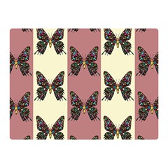 Butterflies Pink Old Ancient Texture Decorative Two Sides Premium Plush Fleece Blanket (mini) by 99art