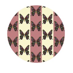 Butterflies Pink Old Ancient Texture Decorative Mini Round Pill Box (pack Of 3) by 99art