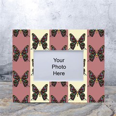 Butterflies Pink Old Ancient Texture Decorative White Tabletop Photo Frame 4 x6  by 99art