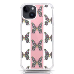 Butterflies Pink Old Ancient Texture Decorative Iphone 14 Tpu Uv Print Case by 99art