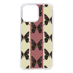 Butterflies Pink Old Ancient Texture Decorative Iphone 14 Pro Max Tpu Uv Print Case