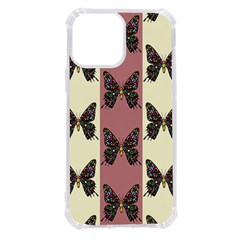 Butterflies Pink Old Ancient Texture Decorative Iphone 13 Pro Max Tpu Uv Print Case