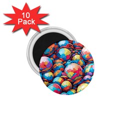 Pattern Seamless Balls Colorful Rainbow Colors 1 75  Magnets (10 Pack)  by 99art