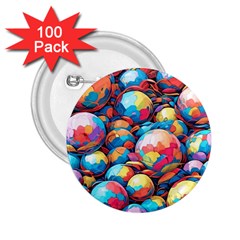 Pattern Seamless Balls Colorful Rainbow Colors 2 25  Buttons (100 Pack)  by 99art