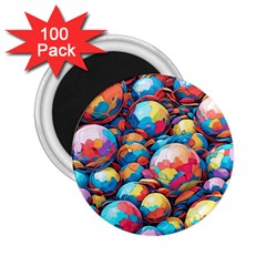 Pattern Seamless Balls Colorful Rainbow Colors 2 25  Magnets (100 Pack)  by 99art