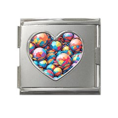 Pattern Seamless Balls Colorful Rainbow Colors Mega Link Heart Italian Charm (18mm) by 99art