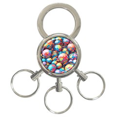 Pattern Seamless Balls Colorful Rainbow Colors 3-ring Key Chain by 99art