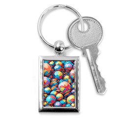 Pattern Seamless Balls Colorful Rainbow Colors Key Chain (rectangle) by 99art