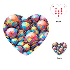 Pattern Seamless Balls Colorful Rainbow Colors Playing Cards Single Design (heart)