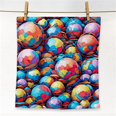 Pattern Seamless Balls Colorful Rainbow Colors Face Towel by 99art