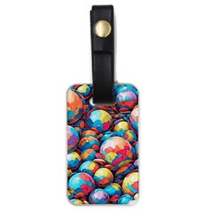 Pattern Seamless Balls Colorful Rainbow Colors Luggage Tag (one Side) by 99art