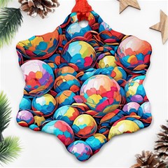 Pattern Seamless Balls Colorful Rainbow Colors Ornament (snowflake)