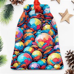 Pattern Seamless Balls Colorful Rainbow Colors Bell Ornament (two Sides) by 99art