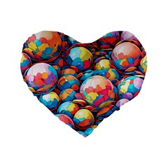 Pattern Seamless Balls Colorful Rainbow Colors Standard 16  Premium Heart Shape Cushions