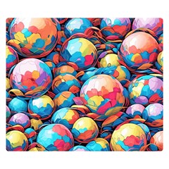 Pattern Seamless Balls Colorful Rainbow Colors Two Sides Premium Plush Fleece Blanket (small) by 99art