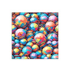 Pattern Seamless Balls Colorful Rainbow Colors Satin Bandana Scarf 22  X 22  by 99art