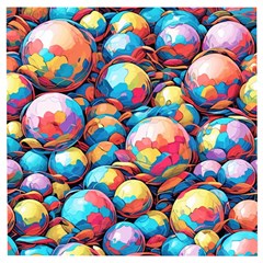 Pattern Seamless Balls Colorful Rainbow Colors Wooden Puzzle Square by 99art