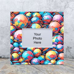 Pattern Seamless Balls Colorful Rainbow Colors White Box Photo Frame 4  X 6  by 99art