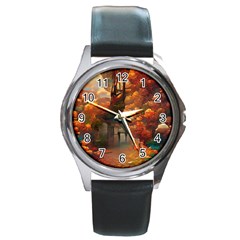 Collage Art Ai Wow Awesome Round Metal Watch by 99art