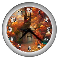 Collage Art Ai Wow Awesome Wall Clock (silver) by 99art