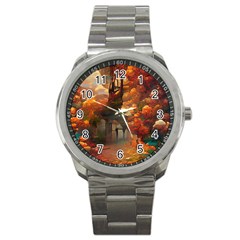 Collage Art Ai Wow Awesome Sport Metal Watch by 99art