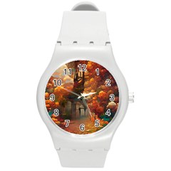 Collage Art Ai Wow Awesome Round Plastic Sport Watch (m) by 99art