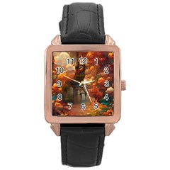 Collage Art Ai Wow Awesome Rose Gold Leather Watch  by 99art