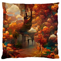 Collage Art Ai Wow Awesome Large Premium Plush Fleece Cushion Case (one Side) by 99art