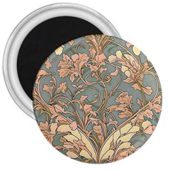 Art Nouveau Vintage Retro Pattern Floral 3  Magnets by 99art