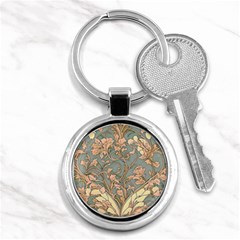 Art Nouveau Vintage Retro Pattern Floral Key Chain (round)