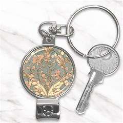 Art Nouveau Vintage Retro Pattern Floral Nail Clippers Key Chain by 99art