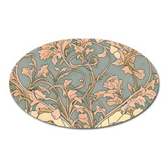 Art Nouveau Vintage Retro Pattern Floral Oval Magnet by 99art