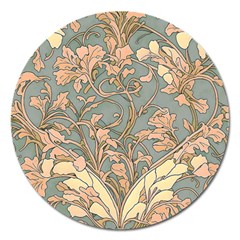 Art Nouveau Vintage Retro Pattern Floral Magnet 5  (round) by 99art