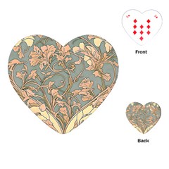 Art Nouveau Vintage Retro Pattern Floral Playing Cards Single Design (heart) by 99art