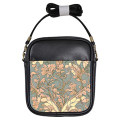 Art Nouveau Vintage Retro Pattern Floral Girls Sling Bag by 99art