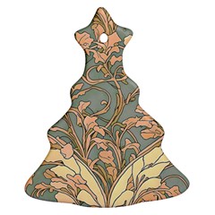 Art Nouveau Vintage Retro Pattern Floral Christmas Tree Ornament (two Sides)