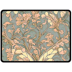 Art Nouveau Vintage Retro Pattern Floral Two Sides Fleece Blanket (large) by 99art