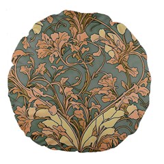 Art Nouveau Vintage Retro Pattern Floral Large 18  Premium Flano Round Cushions by 99art