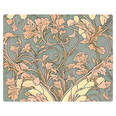 Art Nouveau Vintage Retro Pattern Floral Two Sides Premium Plush Fleece Blanket (medium) by 99art