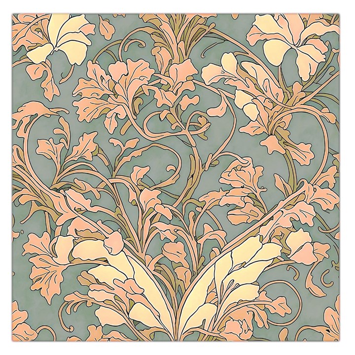 Art Nouveau Vintage Retro Pattern Floral Square Satin Scarf (36  x 36 )