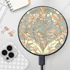 Art Nouveau Vintage Retro Pattern Floral Wireless Fast Charger(black)