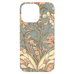 Art Nouveau Vintage Retro Pattern Floral Iphone 14 Pro Max Black Uv Print Case