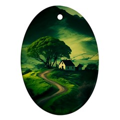 Landscape Scenery Nature Artwork Ornament (oval) by 99art