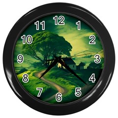 Landscape Scenery Nature Artwork Wall Clock (black) by 99art