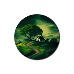 Landscape Scenery Nature Artwork Rubber Coaster (round) by 99art